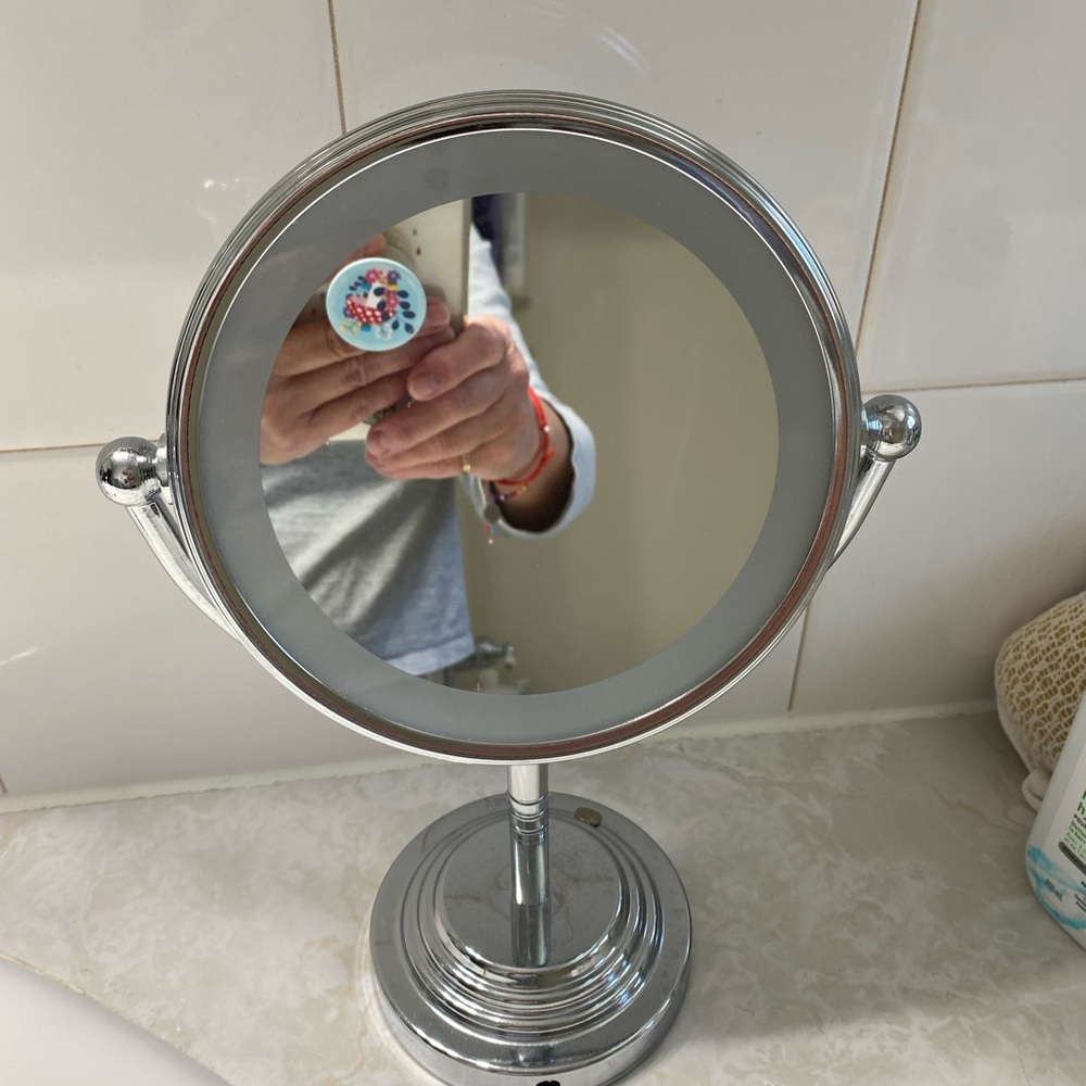 Silver Tabletop Vanity Mirror